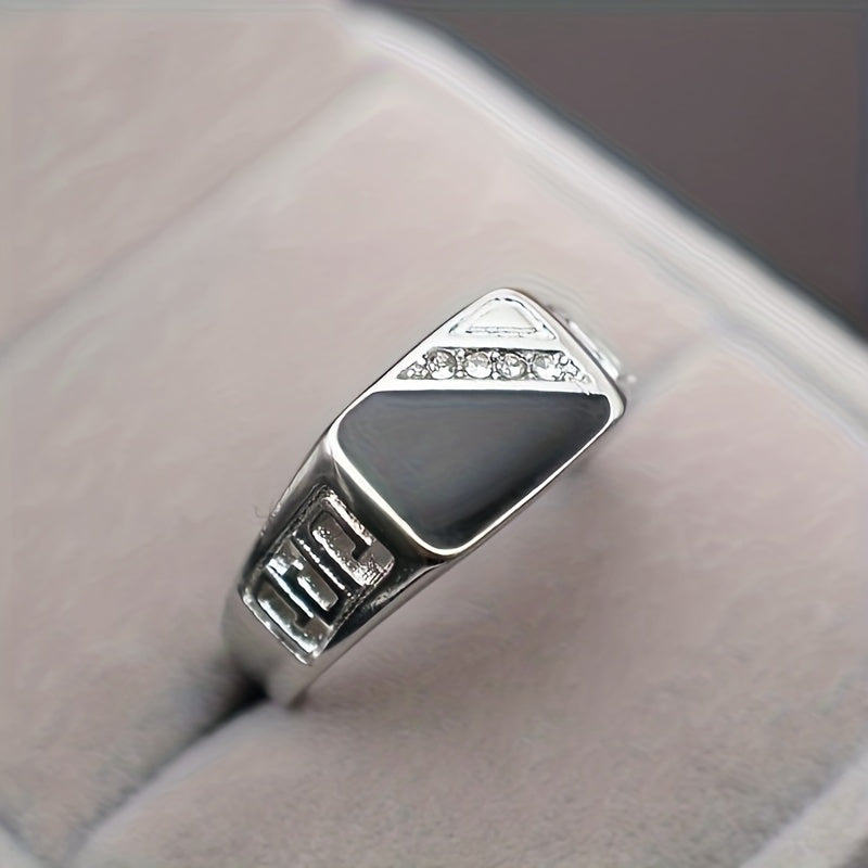 Johan | Heren trendy ring met kunstmatige diamant