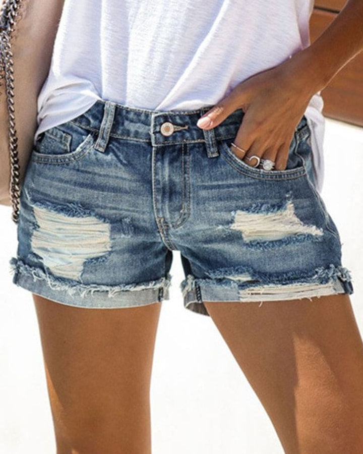 Liv | Distressed denim shorts - Zomer sandalen