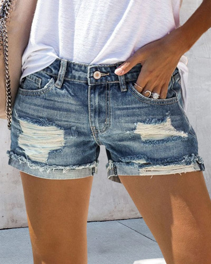 Liv | Distressed denim shorts - Zomer sandalen