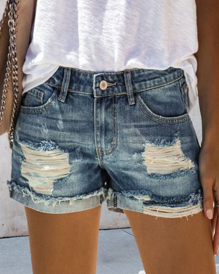 Liv | Distressed denim shorts - Zomer sandalen