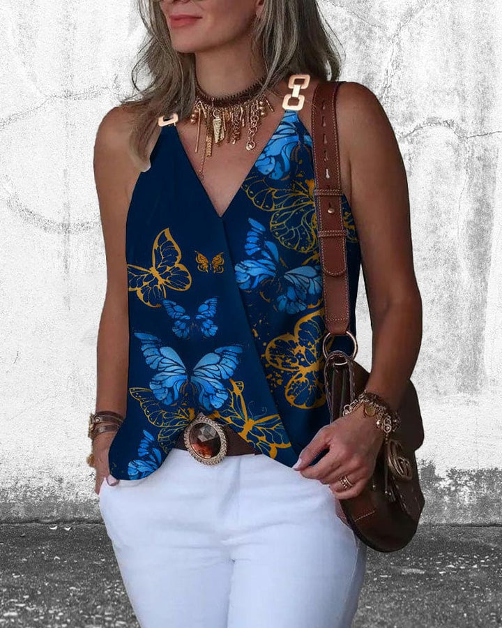 Isabel | Shirt met V-hals en print