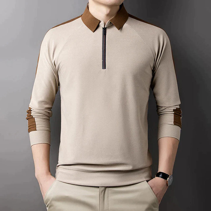 Thijs | Mats casual poloshirt met lange mouwen